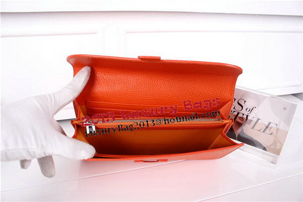 Hermes Jige Clutch Bag Calfskin Leather HQ864 Orange