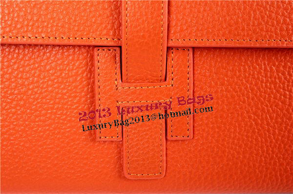 Hermes Jige Clutch Bag Calfskin Leather HQ864 Orange