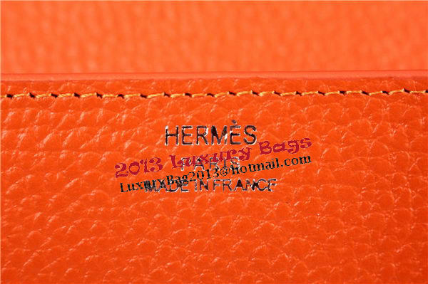 Hermes Jige Clutch Bag Calfskin Leather HQ864 Orange