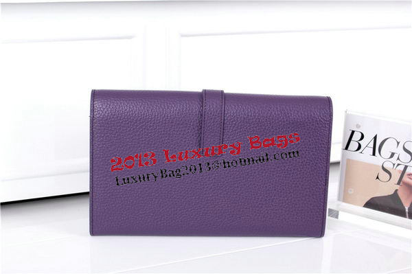 Hermes Jige Clutch Bag Calfskin Leather HQ864 Purple