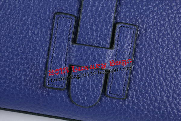 Hermes Jige Clutch Bag Calfskin Leather HQ8059 Blue