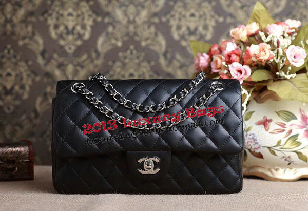 Chanel 2.55 Series Bag Original Black Sheepskin CHA1112 Silver