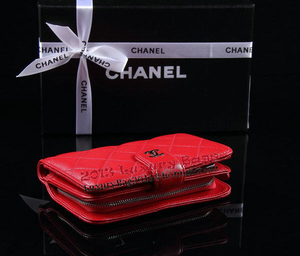 Chanel Matelasse Bi-Fold Wallet Sheepskin Leater A31506 Red