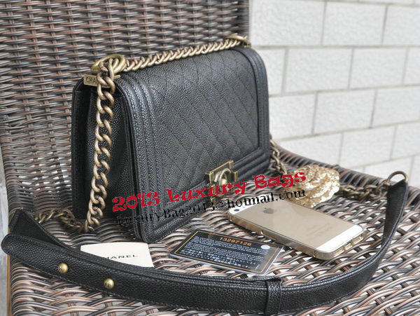 Chanel Boy Flap Shoulder Bags Cannage Pattern Leather A67086 Black