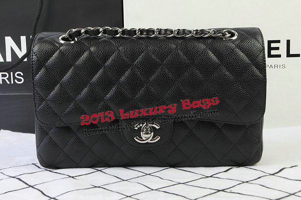 Chanel 2.55 Series Bags Black Cannage Pattern Leather CFA1112 Silver