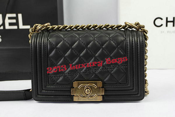 Chanel Boy Flap Shoulder Bags Black Original Lambskin Leather A67085 Gold