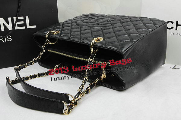 Chanel Classic Coco Bag Black GST Caviar Leather A50995 Gold