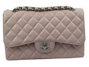 Chanel Classic Flap Bag Pink Cannage Pattern CF1113 Silver