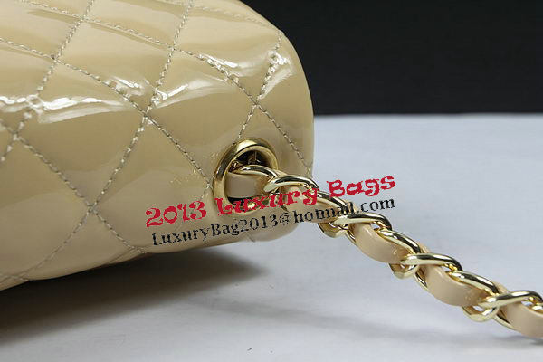 Chanel Classic MINI Flap Bag Apricot Original Patent Leather CF1115 Gold