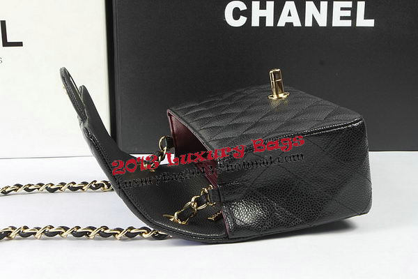 Chanel Classic MINI Flap Bag Black Cannage Pattern CF1119 Gold