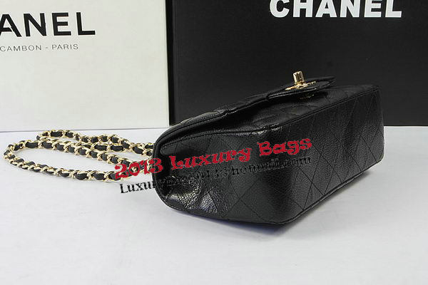 Chanel Classic MINI Flap Bag Black Cannage Pattern CF1119 Gold