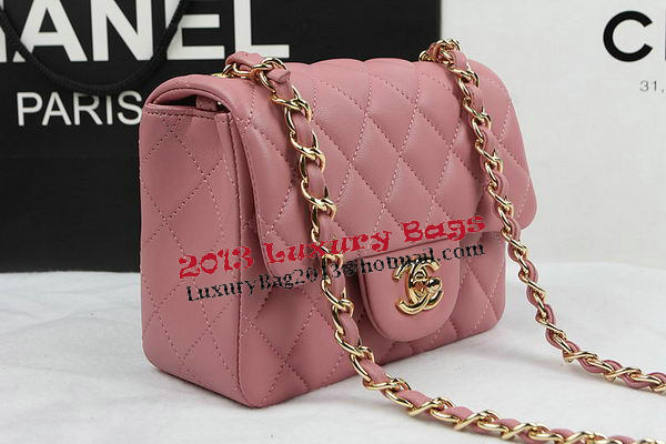 Chanel Classic MINI Flap Bag Pink Original Sheep Leather CF1115 Gold