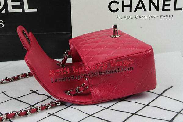 Chanel Classic MINI Flap Bag Rose Cannage Pattern CF1119 Silver