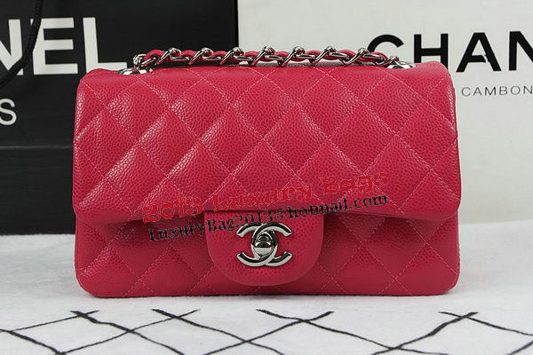 Chanel Classic MINI Flap Bag Rose Cannage Pattern CF1119 Silver