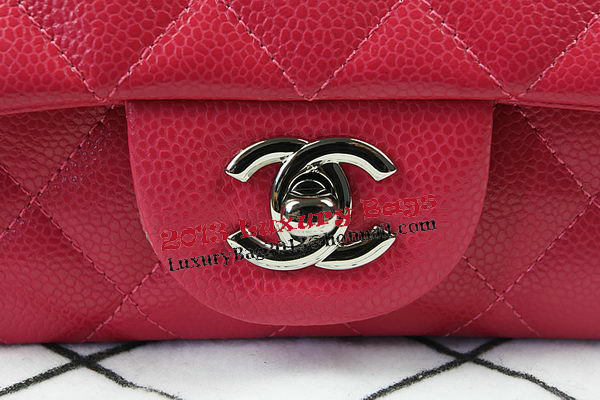 Chanel Classic MINI Flap Bag Rose Cannage Pattern CF1119 Silver