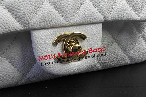 Chanel Classic MINI Flap Bag White Cannage Pattern CF1119 Gold