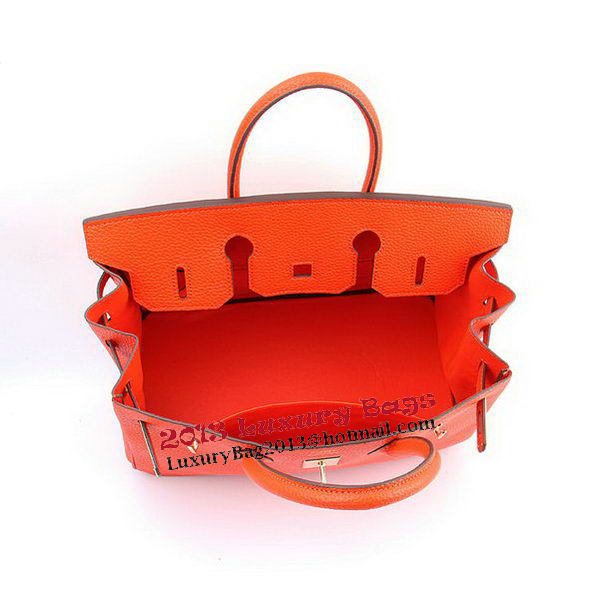 Hermes Birkin 35CM Tote Bags Orange Grainy Leather H-35 Gold