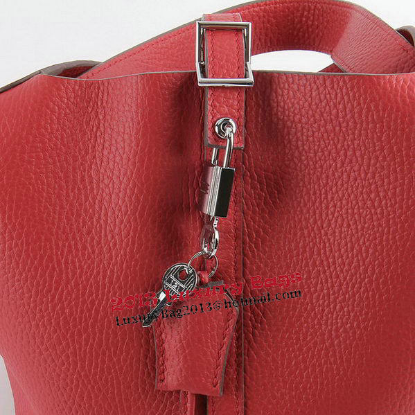Hermes Picotin Lock MM Bags Clemence Leather H8616 Red
