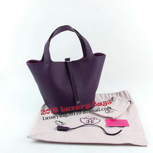 Hermes Picotin Lock PM Bags Clemence Leather H8615 Purple