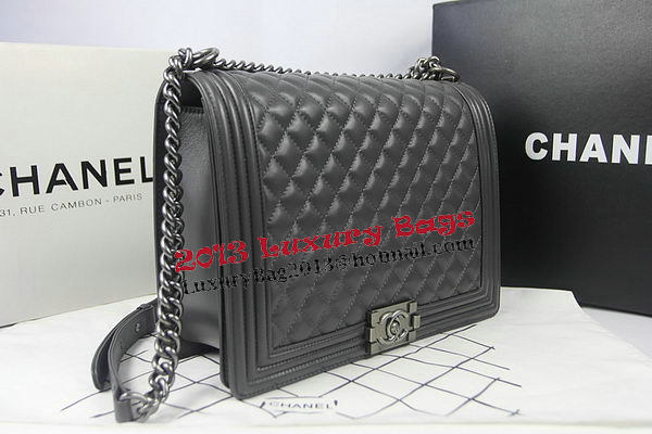 Boy Chanel Flap Shoulder Bag Grey Original Sheepskin A67087 Silver