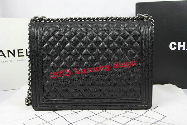 Boy Chanel Flap Shoulder Bag Original Cannage Pattern A67087 Black