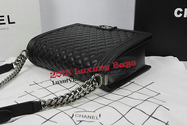 Boy Chanel Flap Shoulder Bag Original Cannage Pattern A67087 Black