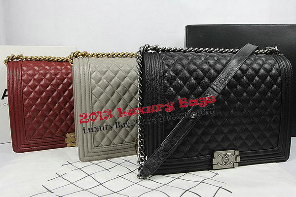 Boy Chanel Flap Shoulder Bag Original Cannage Pattern A67087 Grey