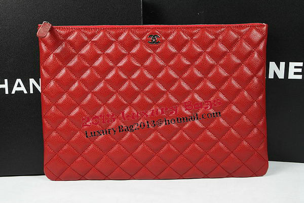 Chanel Clutch Bag Original Cannage Pattern Leather A69254 A69253 Red