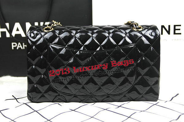 Chanel 2.55 Series Bags Black Original Patent Leather A1112 Gold