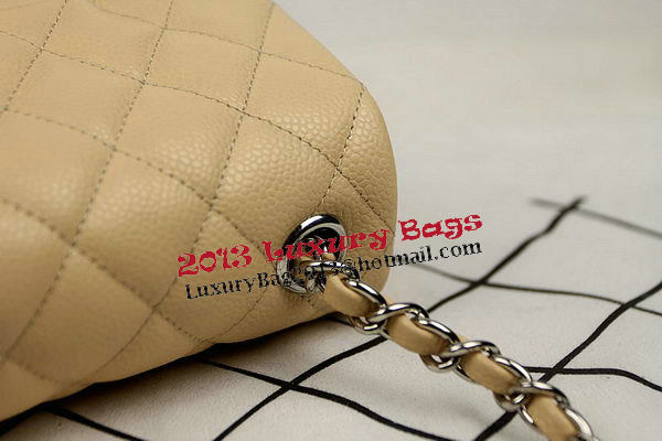 Chanel Classic MINI Flap Bag CF1115 Apricot Cannage Pattern Silver