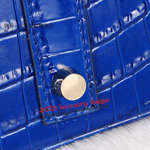 Hermes Birkin 35CM Tote Bag Shiny Croco Leather H35C Blue