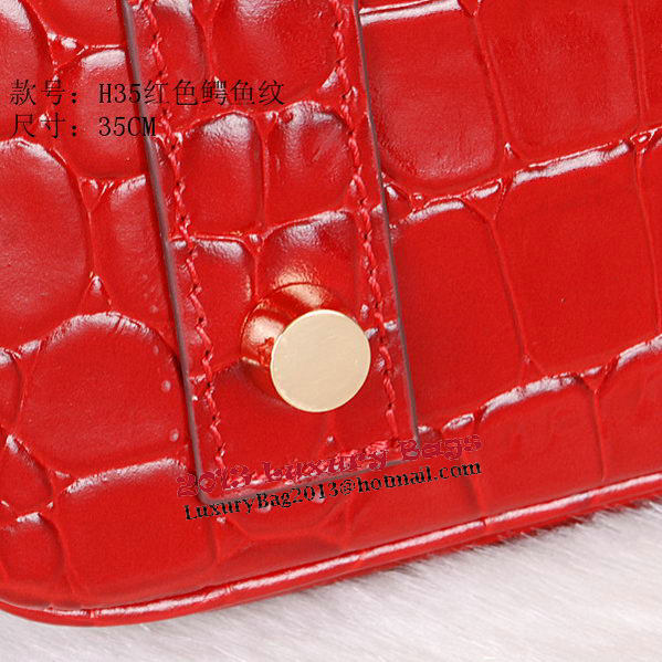 Hermes Birkin 35CM Tote Bag Shiny Croco Leather H35C Red