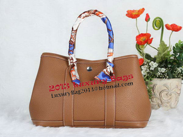 Hermes Garden Party 30cm Tote Bag Grainy Leather Wheat