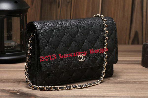 Chanel mini Flap Bag A33814 Black Cannage Pattern Gold