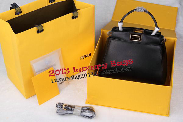 Fendi mini Peekaboo Bag Sheepskin Leather FD520885 Black
