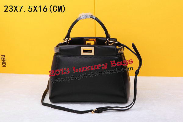 Fendi mini Peekaboo Bag Sheepskin Leather FD520885 Black
