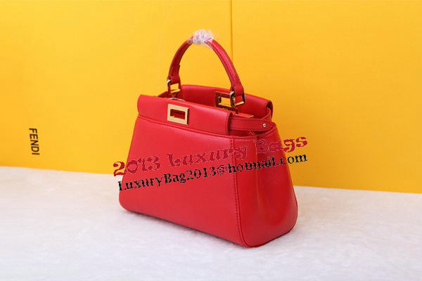 Fendi mini Peekaboo Bag Sheepskin Leather FD520885 Red