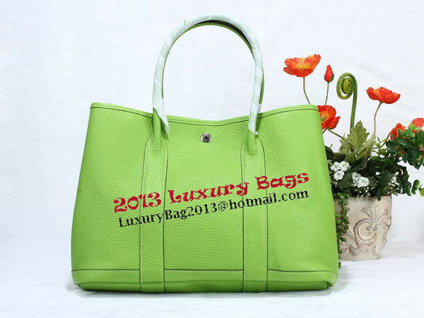 Hermes Garden Party 36cm Tote Bag Grainy Leather Green