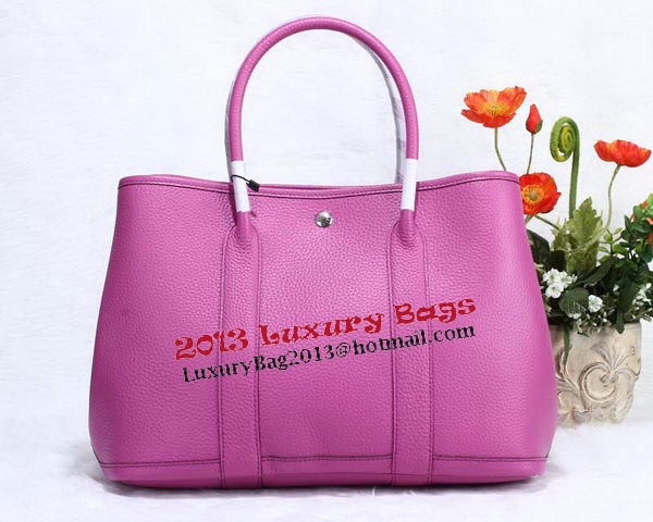 Hermes Garden Party 36cm Tote Bag Grainy Leather Lavender