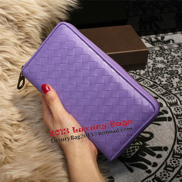 Bottega Veneta Intrecciato Nappa Zip Around Wallets 114073 Lavender