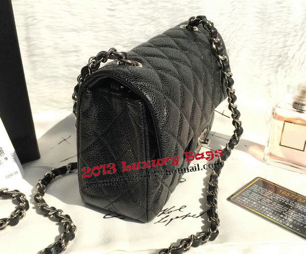 Chanel Classic Flap Bags black Original Cannage Patterns A1116 Silver