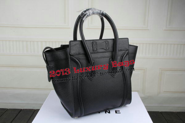 Celine Luggage Micro Boston Bag Clemence Leather CT33081 Black