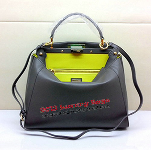 Fendi Peekaboo Bag Original Leather FD2311 Deep Grey