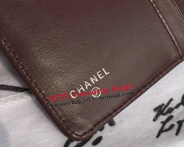 Chanel Matelasse Bi-Fold Wallet Black Sheepskin Leater A48667 Silver
