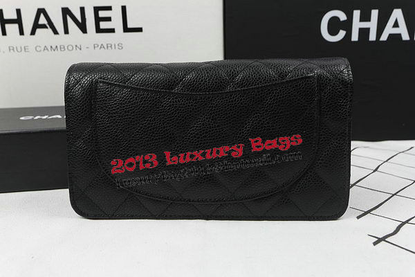 Chanel Bi-Fold Wallet Black Original Cannage Pattern A31509 Silver