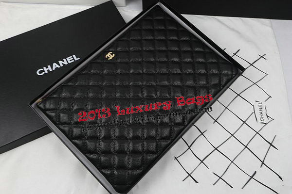 Chanel Clutch Bag Black Original Cannage Pattern A69254 A69253 A69252 Gold