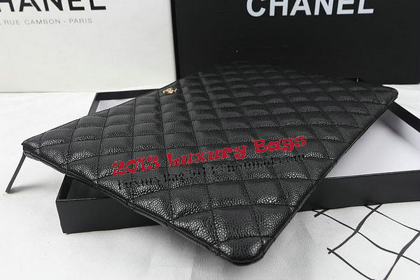 Chanel Clutch Bag Black Original Cannage Pattern A69254 A69253 A69252 Gold