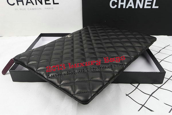 Chanel Clutch Bag Black Original Sheepskin A69254 A69253 A69252 Silver