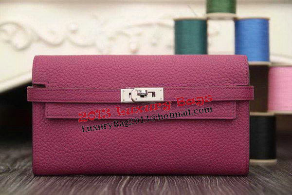 Hermes Kelly Wallet Togo Leather Bi-Fold Purse HA708W Peach