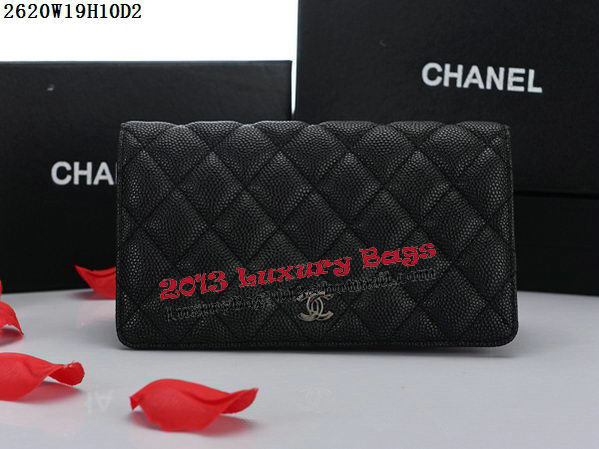 Chanel Matelasse Bi-Fold Wallet Cannage Pattern A2620 Black